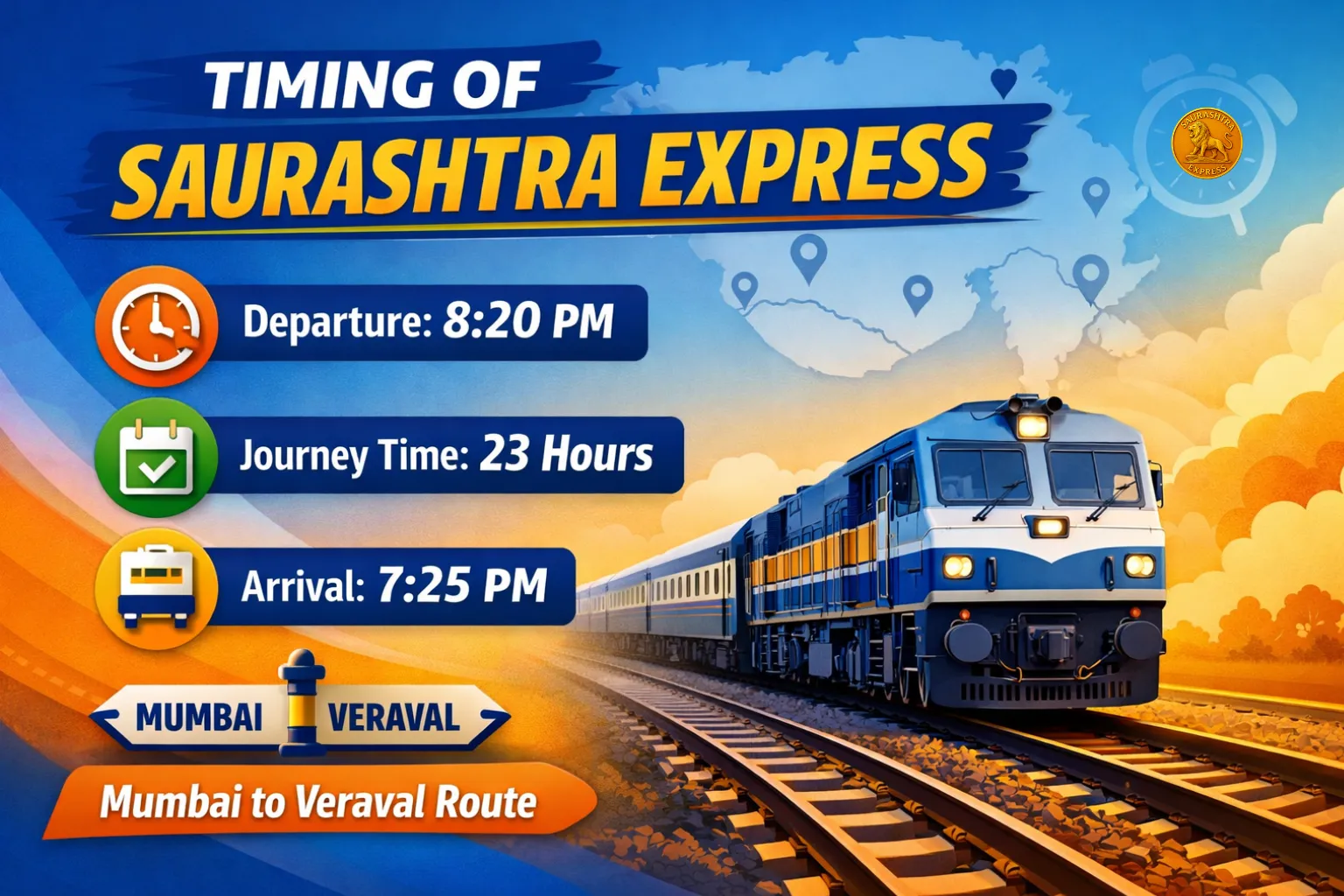 What is the Timing of Saurashtra Express?