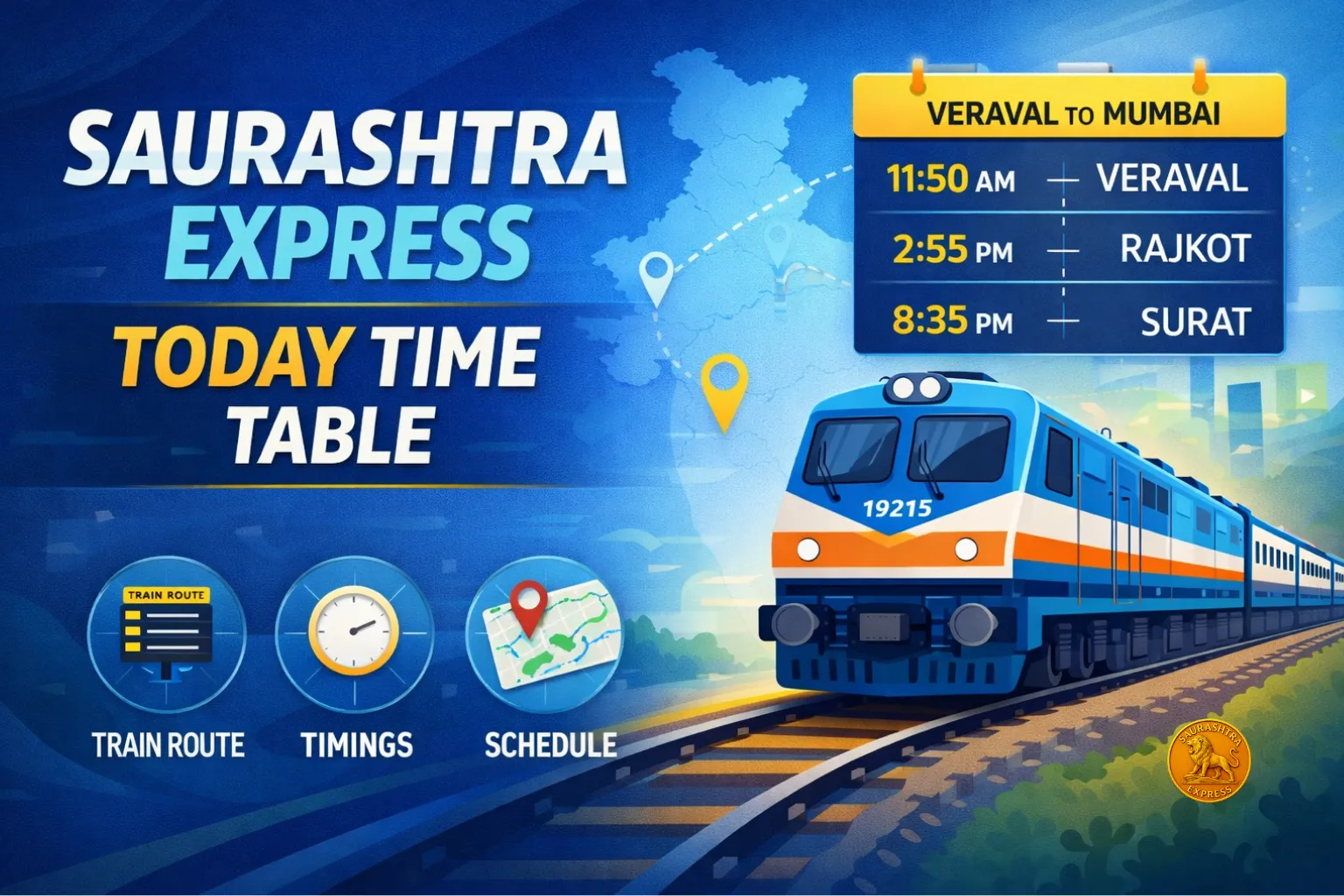 Saurashtra Express today time table
