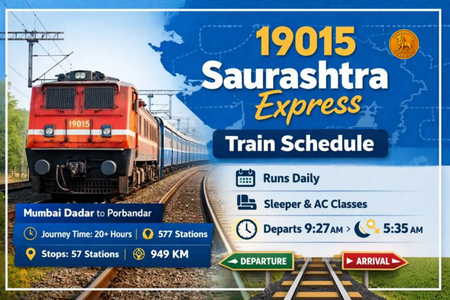19015 Saurashtra Express Train Schedule